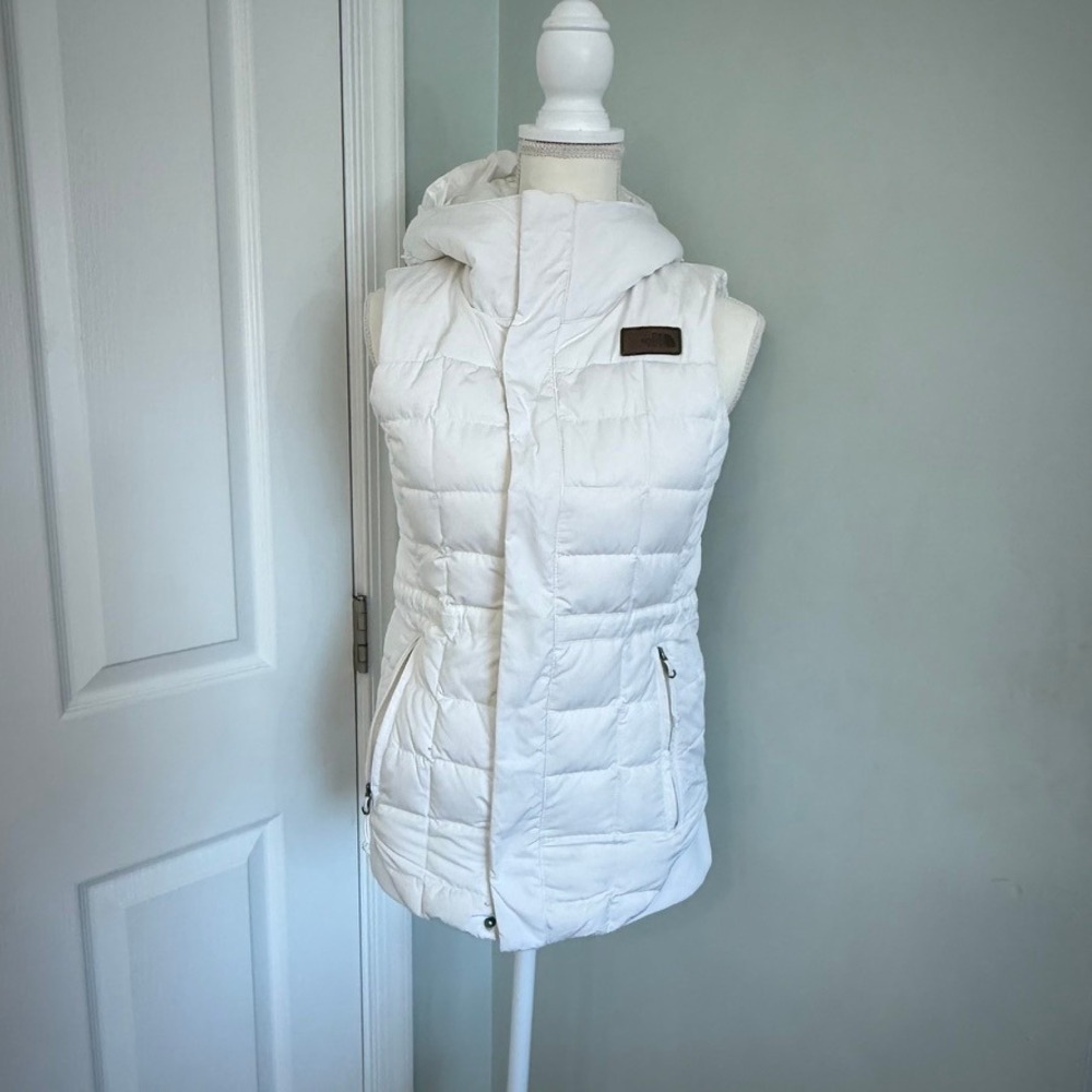The North Face Women's Hooded Down Puffer Vest 550 White Size XS Outdoors